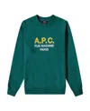 Apc Logo-print Cotton Sweatshirt In Green