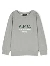 Apc Logo-print Cotton Sweatshirt In Grey