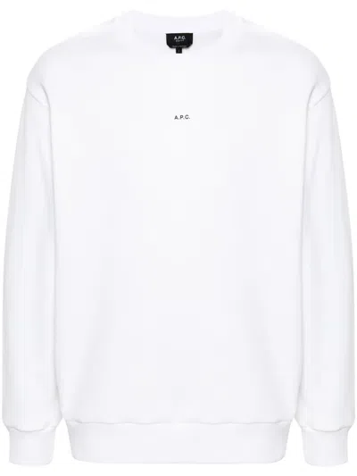 Apc Logo-print Cotton Sweatshirt In Neutrals