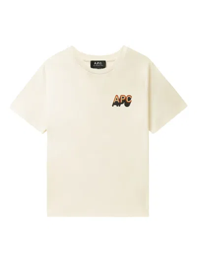 Apc Logo-print Cotton T-shirt In Neutral