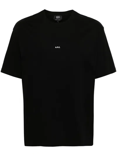 Apc A.p.c. Boxy Micro Logo Cotton Crew-neck T-shirt In Black