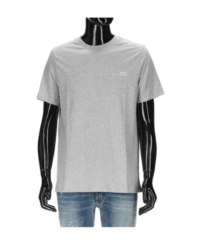 Apc Logo-print Cotton T-shirt In Gray