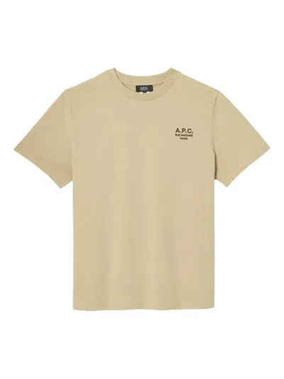 Apc Logo-print Cotton T-shirt In Neutral