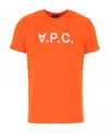 Apc Logo-print Cotton T-shirt In Orange