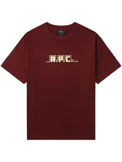 Apc Burgundy Snake T-shirt In Gac Burgundy