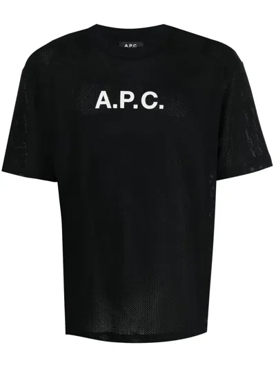 Apc Logo-print Cotton T-shirt In Black