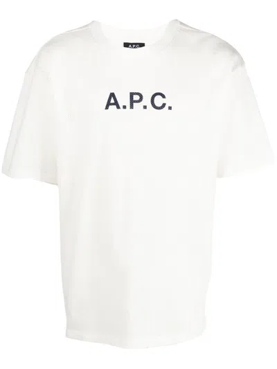 Apc Logo-print Cotton T-shirt In White