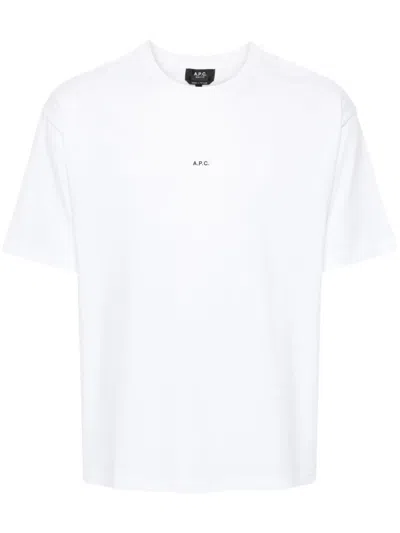 Apc Logo-print Cotton T-shirt In White
