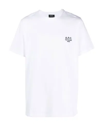 Apc A.p.c. Raymond T Shirt With Embroidered Logo In White