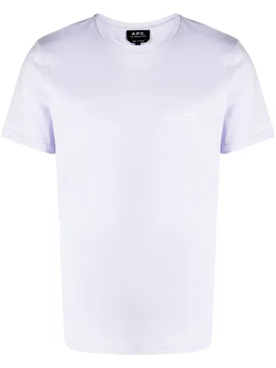 Apc Logo-print Cotton-jersey T-shirt In Purple