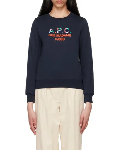 Apc Logo-print Crew Neck Jumper In Black