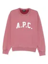 Apc Logo-print Crew-neck Sweater In Pink