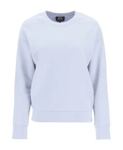 Apc Logo-print Crew-neck Sweatshirt In Blue