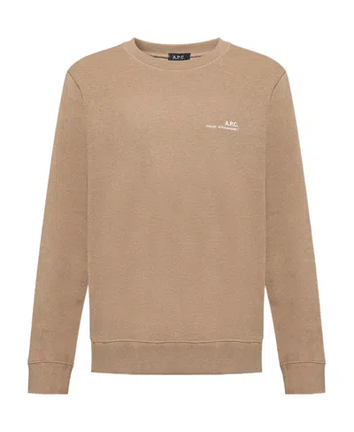 Apc Logo-print Crewneck Sweatshirt In Nude