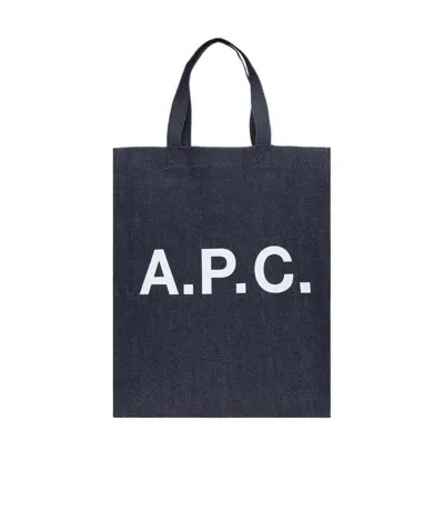 Apc Laure Denim Tote Bag In Black