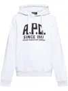 Apc A.p.c. Logo Printed Drawstring Hoodie In White