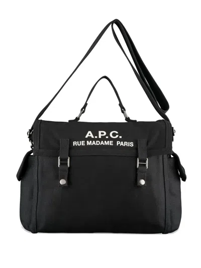 Apc A.p.c. Men Shoulder Bag With Logo In Black