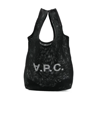 Apc Logo-print Mesh Tote Bag In Black