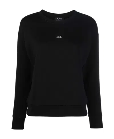APC LOGO-PRINT RIB-TRIMMED SWEATSHIRT