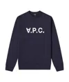 Apc Logo-print Round Neck Sweatshirt In Black