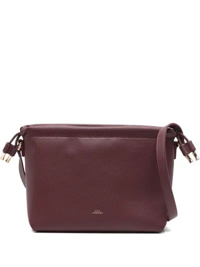 A.p.c. Logo-print Shoulder Bag In Red