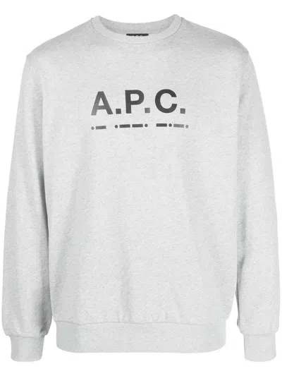 Apc Logo-print Sweatshirt In 灰色