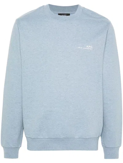 Apc Logo-print Sweatshirt In Blue