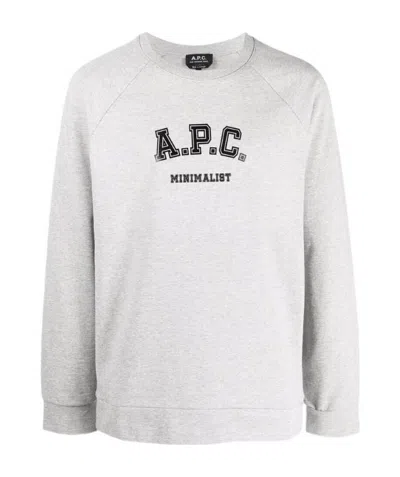 Apc Logo Print Sweatshirt In White