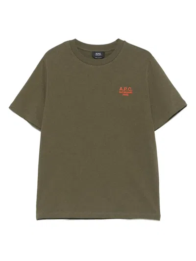 Apc Logo-print T-shirt In Green