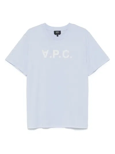 Apc Logo-print T-shirt In Blue