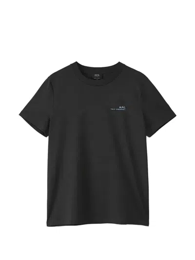 Apc Logo-print T-shirt In Black