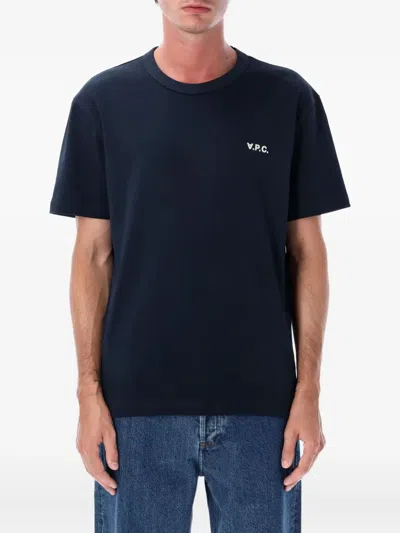 Apc Logo-print T-shirt In Blue