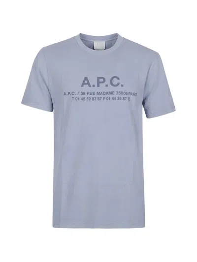 Apc A.p.c. Tshirt Manches Courtes Adresse In Blue
