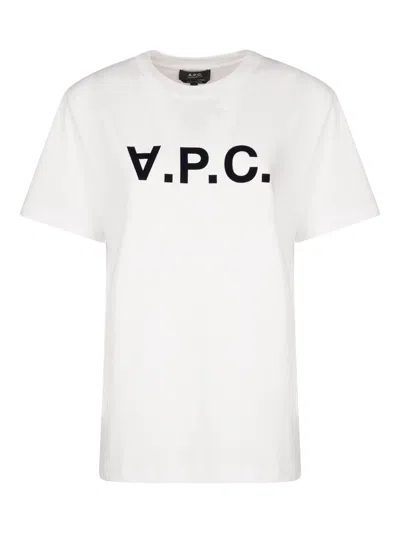 Apc A.p.c. Logo Print T-shirt Clothing In White