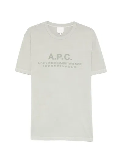 A.p.c. Logo-print T-shirt In Gray