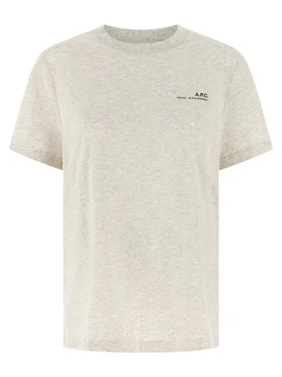 Apc Logo Print T-shirt In Neutral