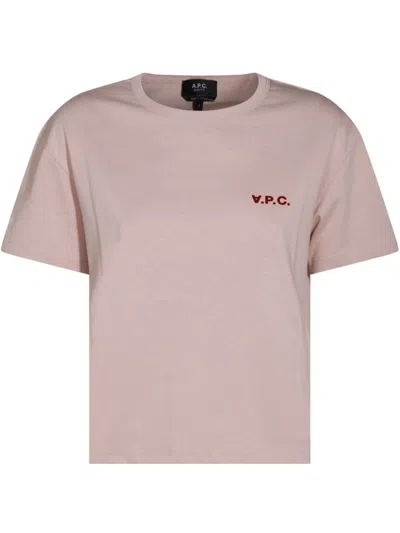 Apc Logo-print T-shirt In Pink