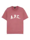 Apc Crew Neck Short Sleeve T-shirt With Straight Hem In Pink
