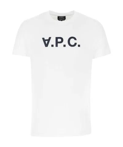 Apc Logo Print T-shirt In White