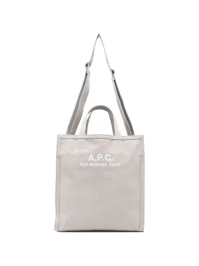 Apc Logo-print Tote Bag In Gray