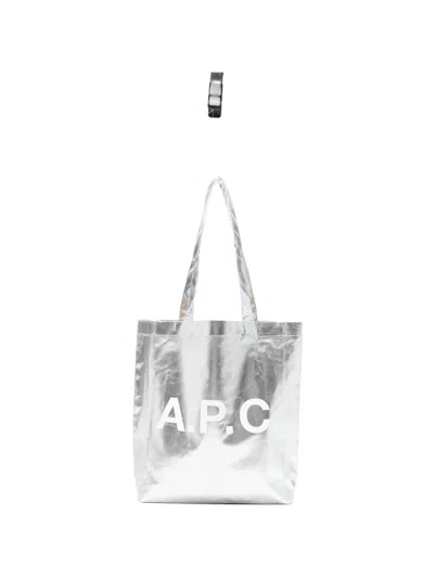 Apc Logo-print Tote Bag In Metallic