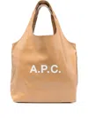 Apc A.p.c. Dark Brown Synthetic Leather Ninon Shopping Bag In Neutral