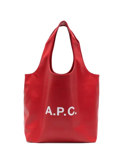 Apc Logo-print Tote Bag In Red
