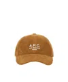 Apc A.p.c. Logo Printed Corduroy Cap In Brown