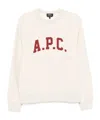 Apc A.p.c. Logo Printed Crewneck Sweatshirt In Neutral