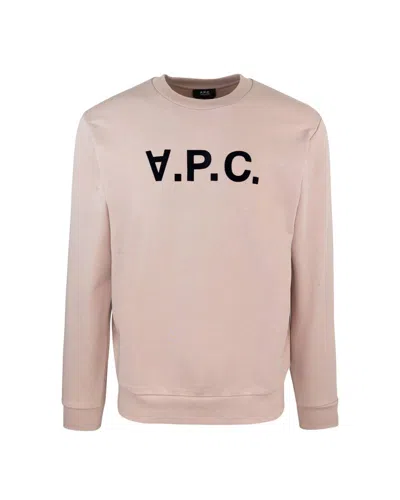 Apc A.p.c. Logo Printed Crewneck Sweatshirt In Pink