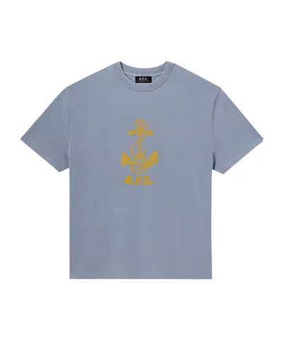 Apc A.p.c. Logo Printed Crewneck T-shirt In Gray