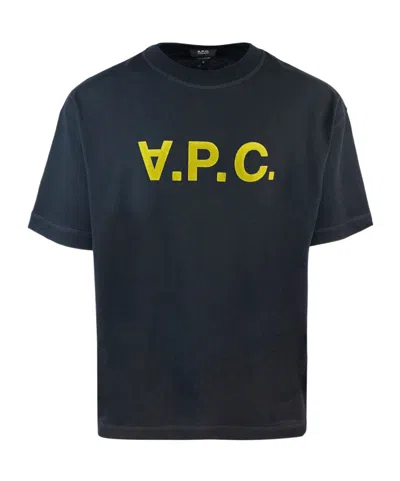 Apc A.p.c. Logo Printed Crewneck T-shirt In Black