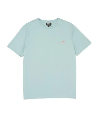 A.p.c. Logo Printed Crewneck T-shirt In Blue