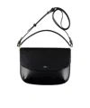 A.p.c. Logo Printed Foldover Top Shoulder Bag In Black